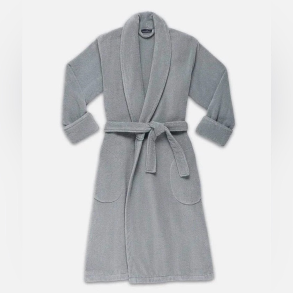 ✨🛁 NWOT Brooklinen Super-Plush Bathrobe – Unisex XL – Gray – Luxury Spa Robe –